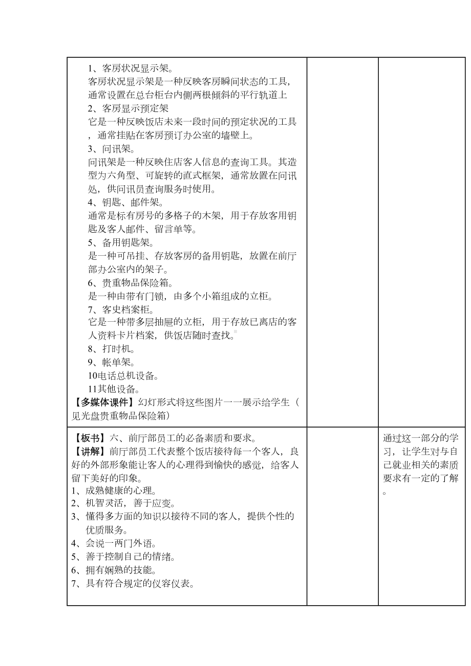 前厅服务与管理教案DOC(DOC 87页).doc_第3页