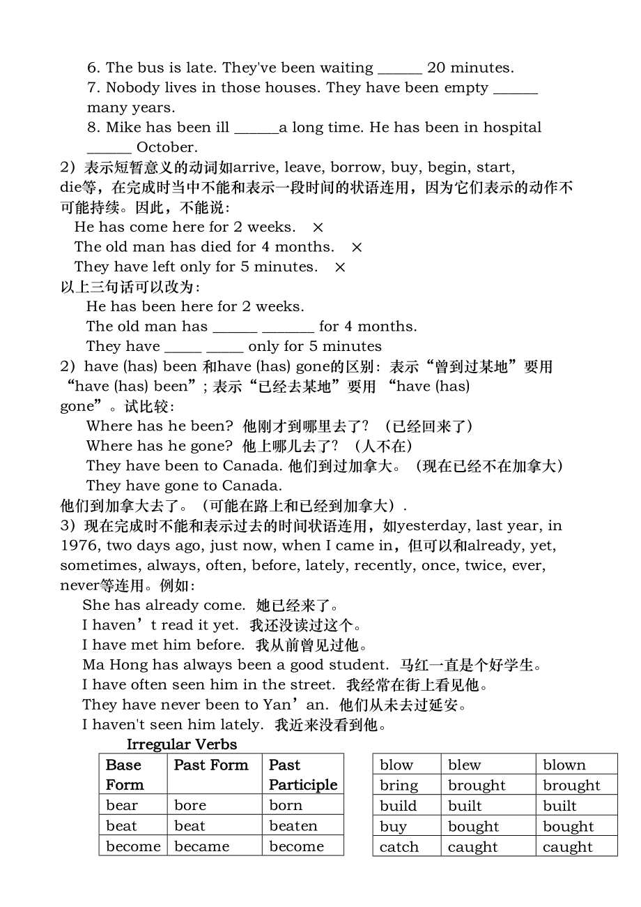 初中英语语法现在完成时练习题与答案(DOC 11页).doc_第2页