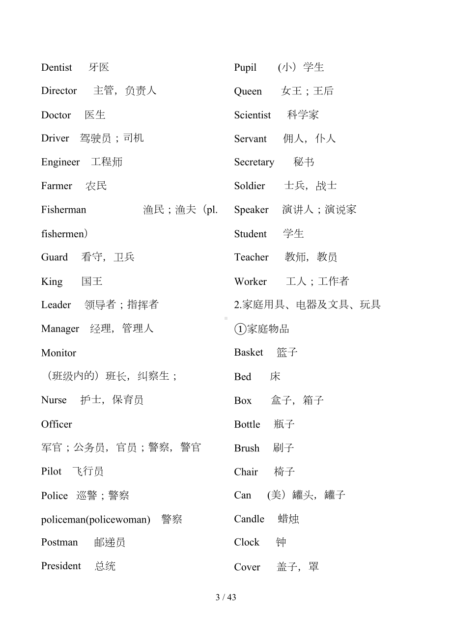 小学到初中英语必须掌握1600个词汇分类速记表(DOC 43页).docx_第3页