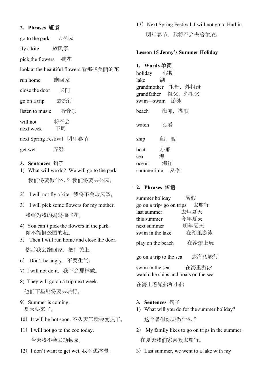 冀教版六年级下册英语知识点UNIT3(DOC 4页).doc_第2页