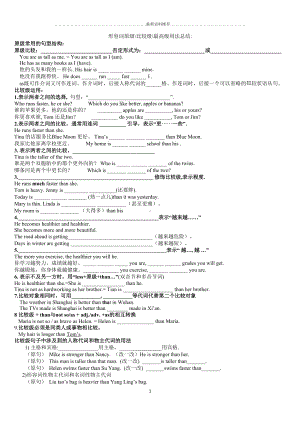 初中形容词原级比较级最高级练习题精编版(DOC 5页).docx