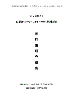 石墨碳业年产5000吨锂电材料项目可行性研究报告.doc