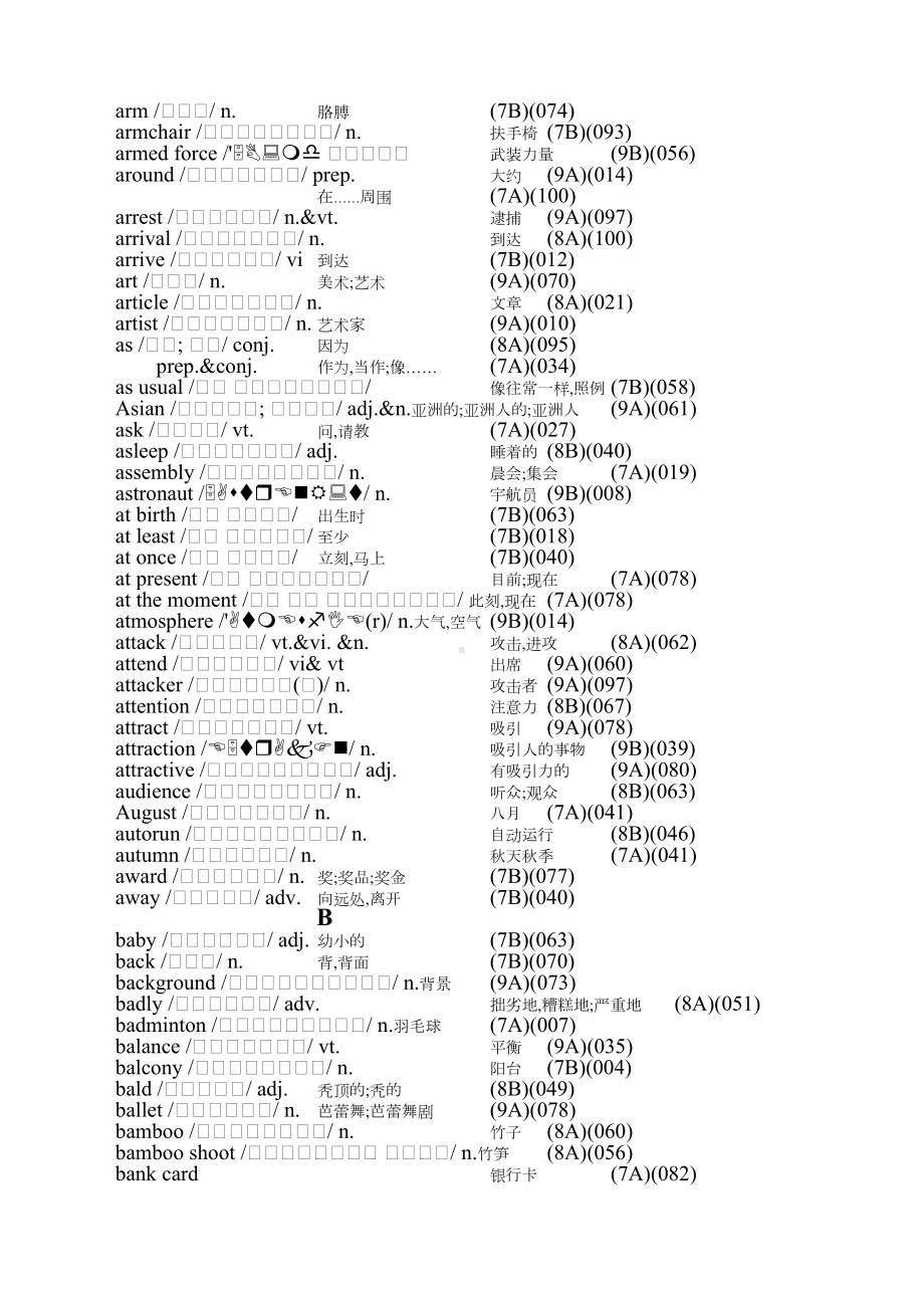 初中牛津英语词汇表(全册含音标)(DOC 51页).doc_第3页