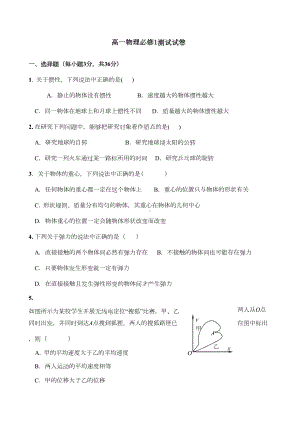 关于物理必修一试题(DOC 6页).docx