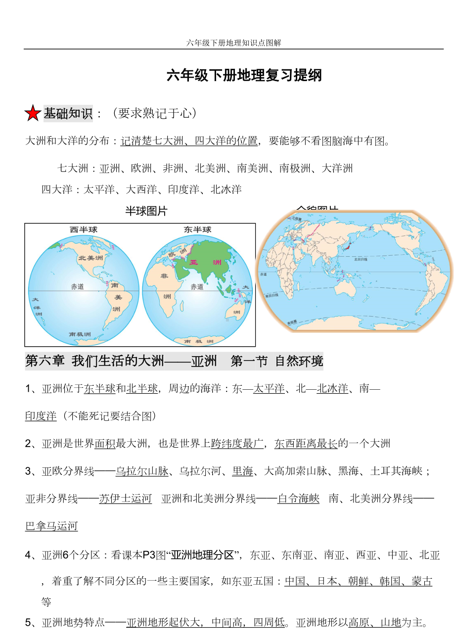 六年级下册地理知识点图解(DOC 11页).doc_第1页