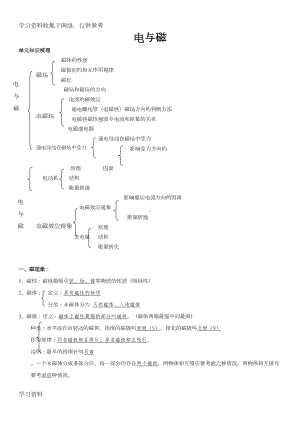 初中电与磁知识点归纳(DOC 12页).doc