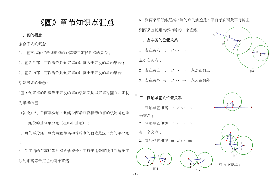 初三《圆》章节知识点汇总(DOC 5页).doc_第1页