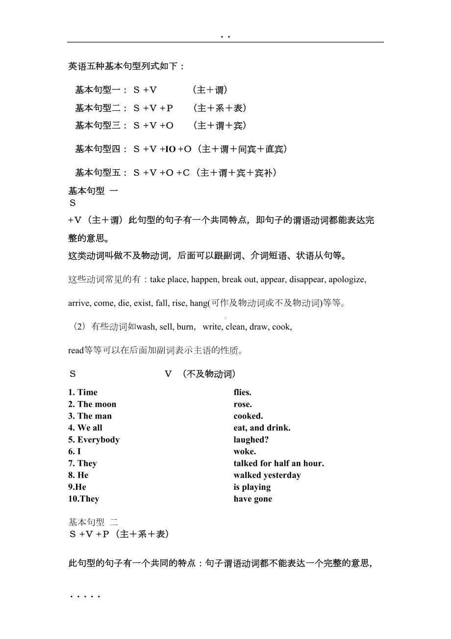 初中五大基本句型与习题(DOC 13页).doc_第1页