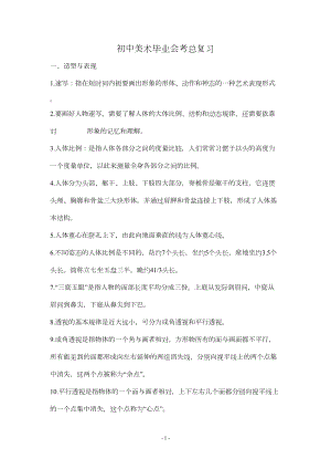 初中美术毕业会考总复习(DOC 21页).doc