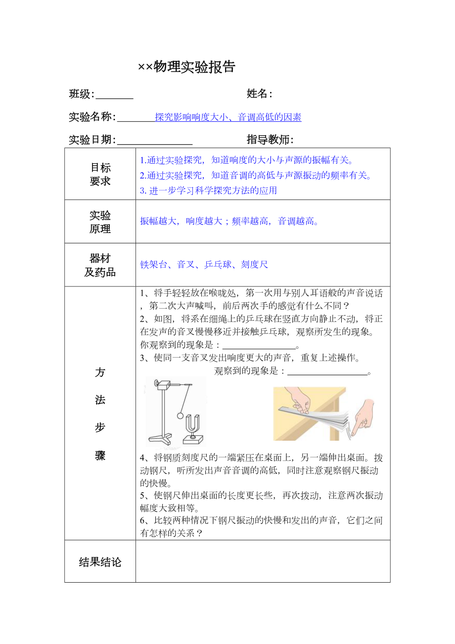 初中物理实验报告(DOC 21页).doc_第2页