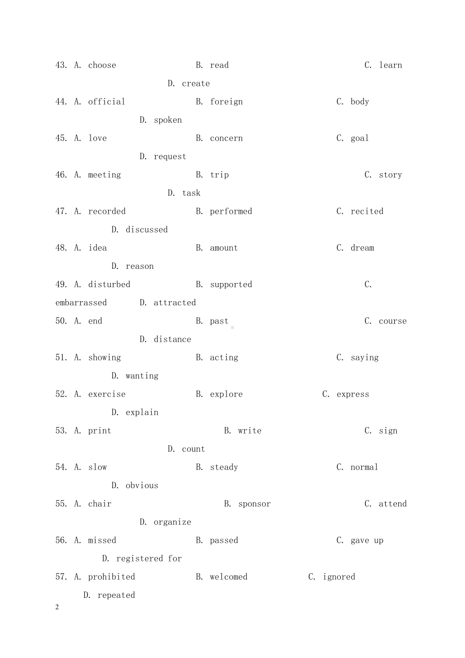 历年高考完型填空汇总(DOC 57页).docx_第2页