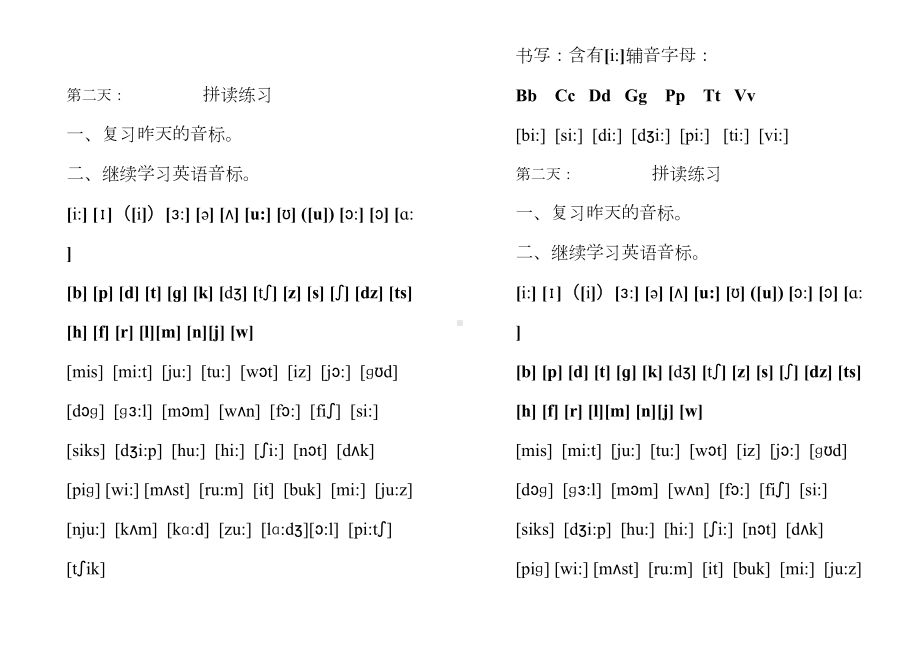 小学英语入门音标练习(DOC 22页).doc_第2页