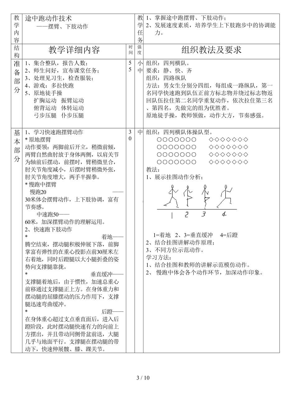 初中体育课田径优秀教案(DOC 10页).doc_第3页