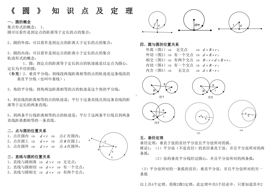 初三《圆》知识点及定理(DOC 4页).doc_第1页