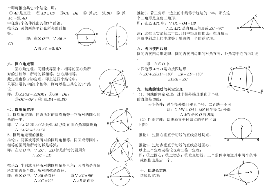 初三《圆》知识点及定理(DOC 4页).doc_第2页