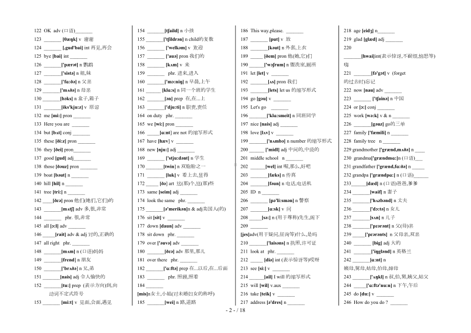 初中英语单词大全默写新版(带音标)(DOC 18页).doc_第2页