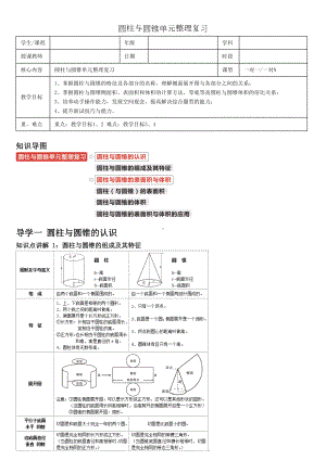 六年级下册数学圆柱与圆锥单元整理复习优质讲义(完整版)(DOC 12页).docx