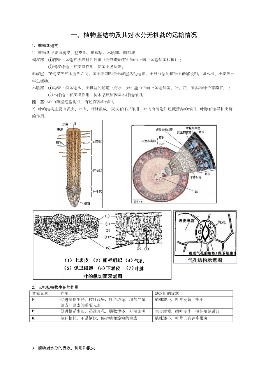 华师大初中生物复习要点word版本(DOC 9页).docx_第1页