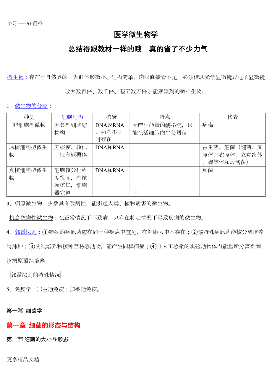 医学微生物学笔记(总结得真的很好)汇编(DOC 51页).doc_第1页