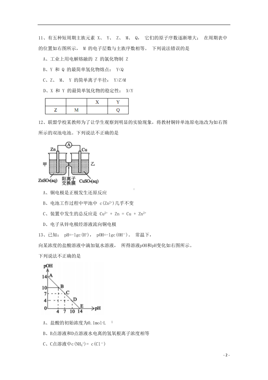 四川省蓉城名校联盟2019届高三化学上学期第一次联考试题(含参考答案)(DOC 10页).doc_第2页