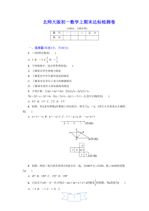 北师大版初一数学上册《期末达标测试卷》(附答案)(DOC 9页).doc