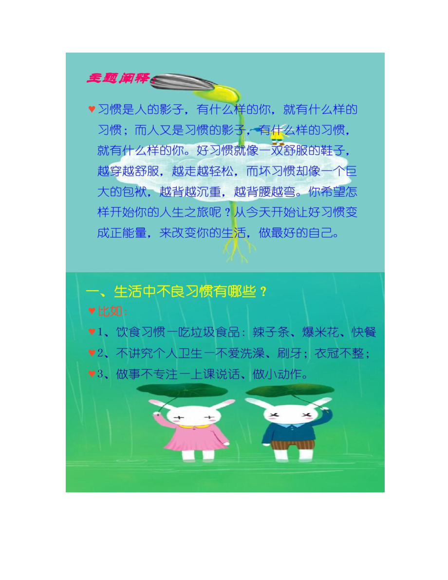 小学四年级主题班会《养成一个好习惯》课件汇总(DOC 8页).doc_第2页