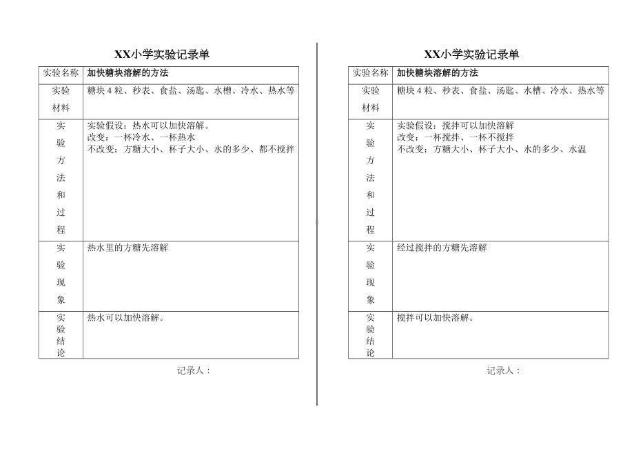 小学科学实验记录单38838(DOC 22页).doc_第1页