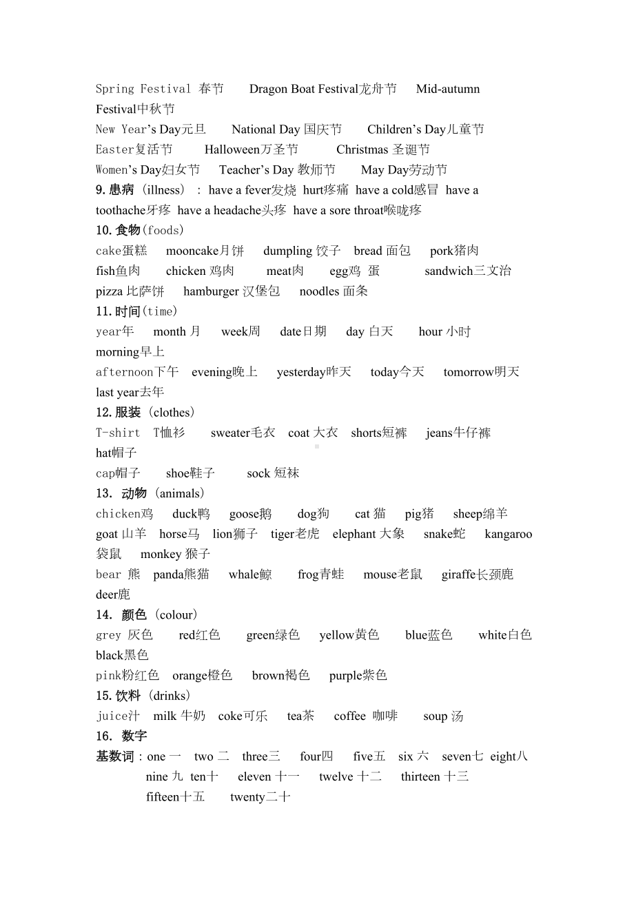 最新人教PEP版小学六年级英语毕业总复习资料(DOC 10页).doc_第2页