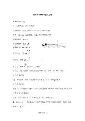 最新高中物理知识点总结及公式大全课件(DOC 68页).doc