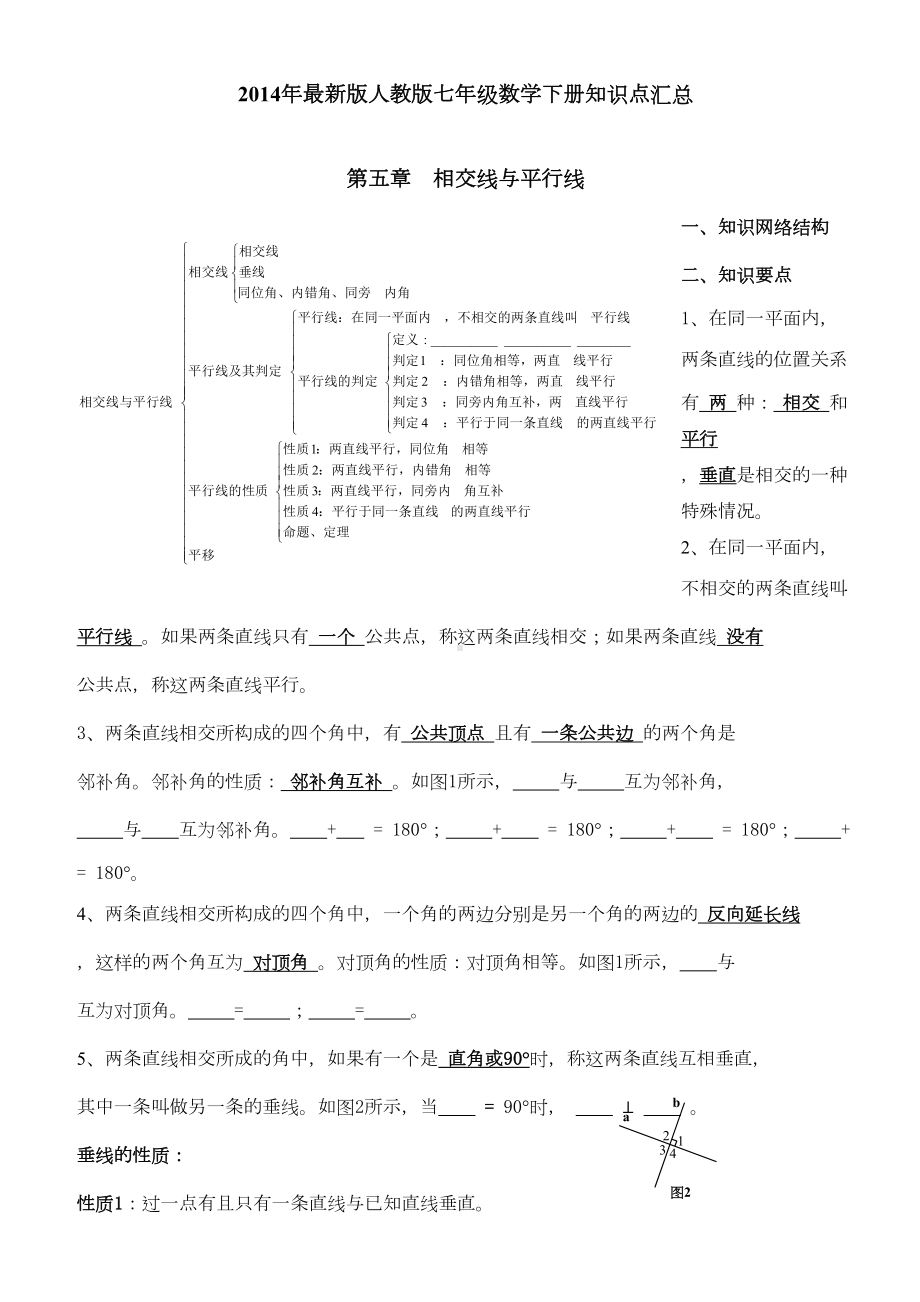 新人教版七年级数学下册知识点及典型试题汇总(全册)(DOC 17页).doc_第1页