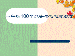 一年级100个汉字书写笔顺教学课件.ppt