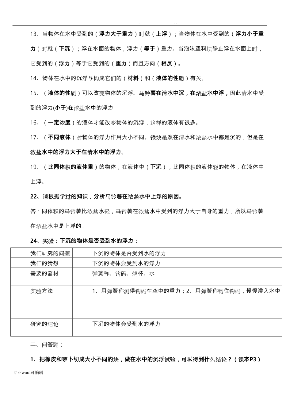 教科版五年级(下册)科学复习资料全(DOC 12页).doc_第2页