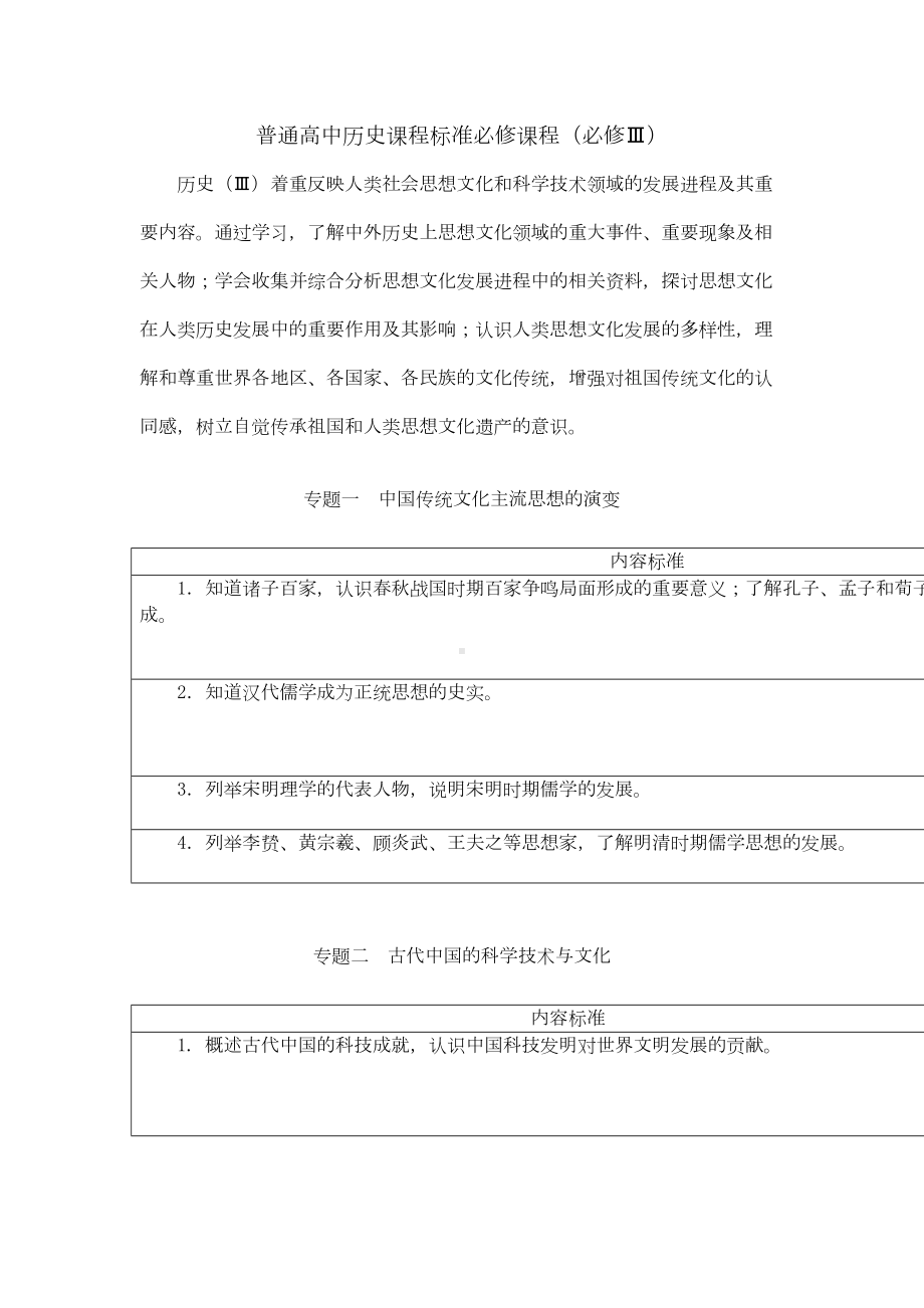 普通高中历史课程标准必修课程必修(DOC 5页).doc_第1页