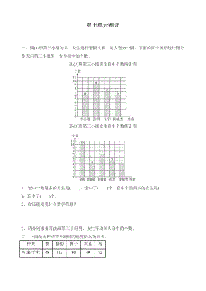 最新人教版四年级数学上册第七单元练习题(附答案)(DOC 4页).doc