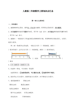 最最新人教版二年级数学上册知识点汇总(DOC 9页).doc