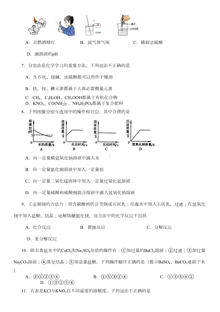 河南省中考化学试卷及答案(DOC 6页).doc_第2页