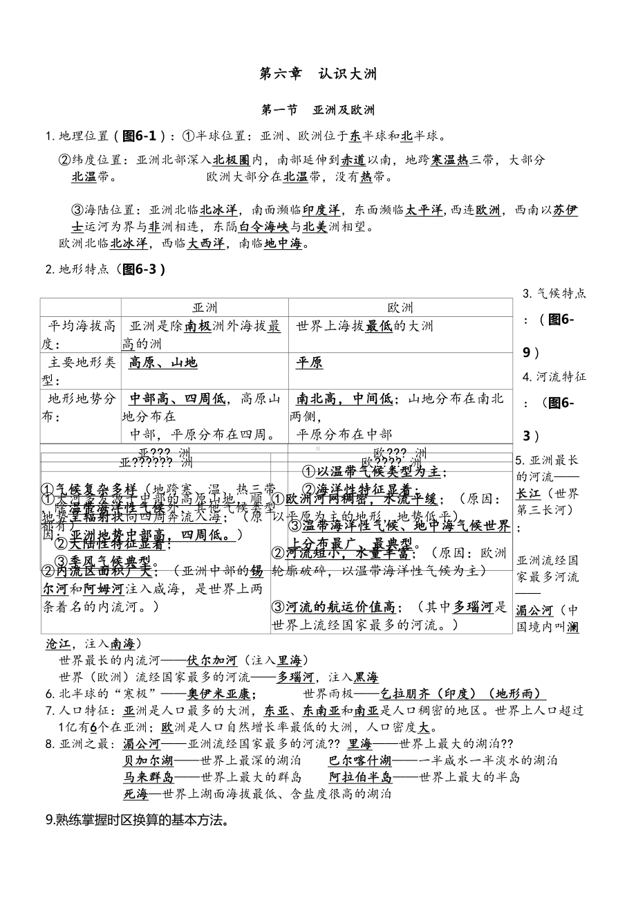 湘教版七年级下册地理知识点(DOC 10页).docx_第1页