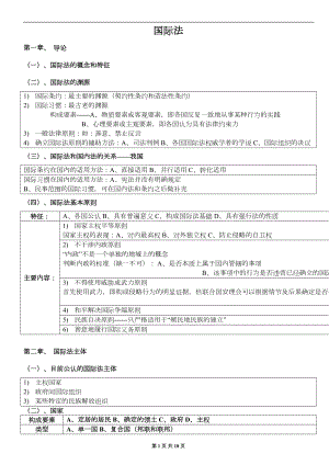 最强司法考试复习—国际公法笔记重点整理(DOC 16页).doc