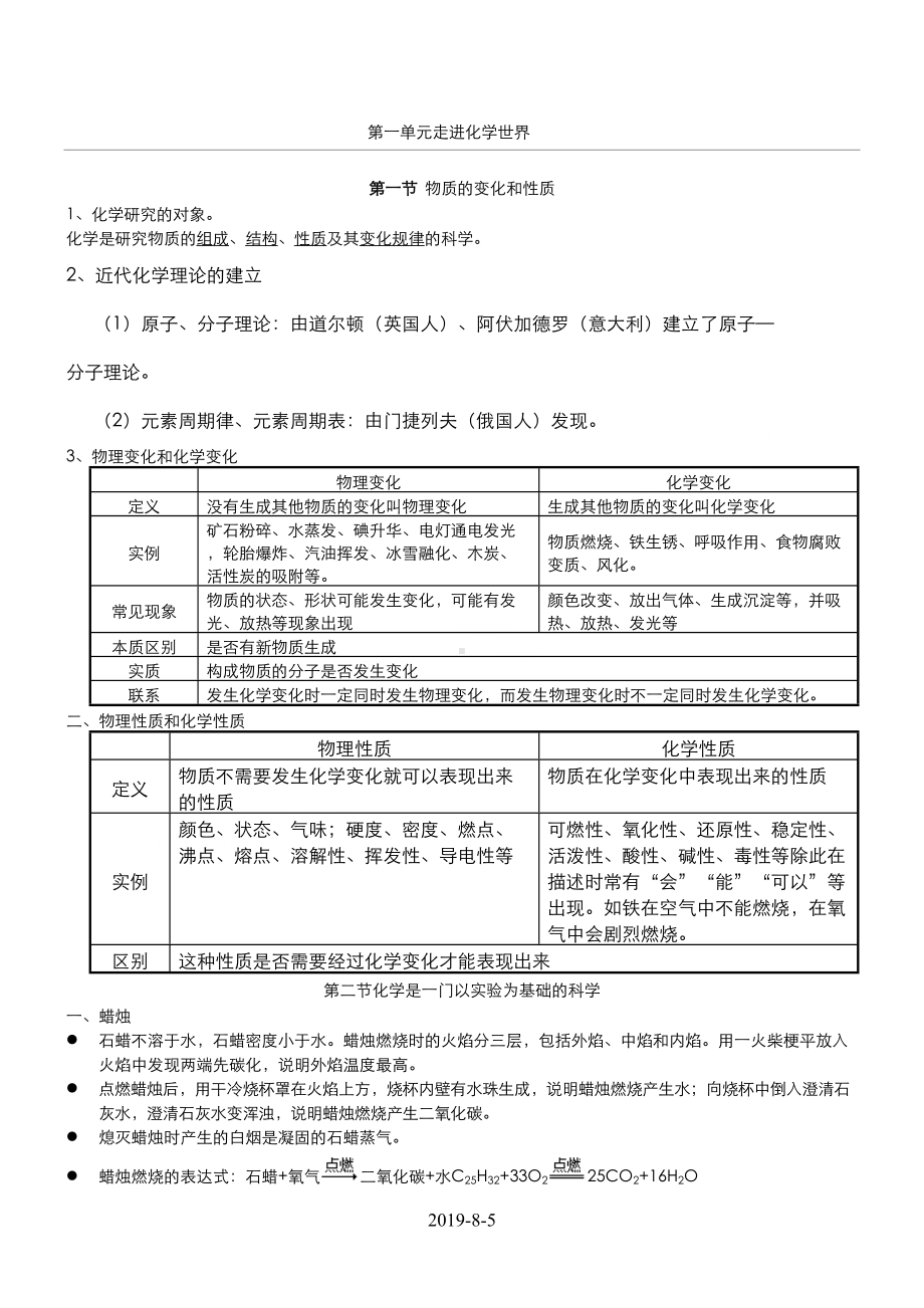 第一单元-走进化学世界知识点(DOC 18页).doc_第1页