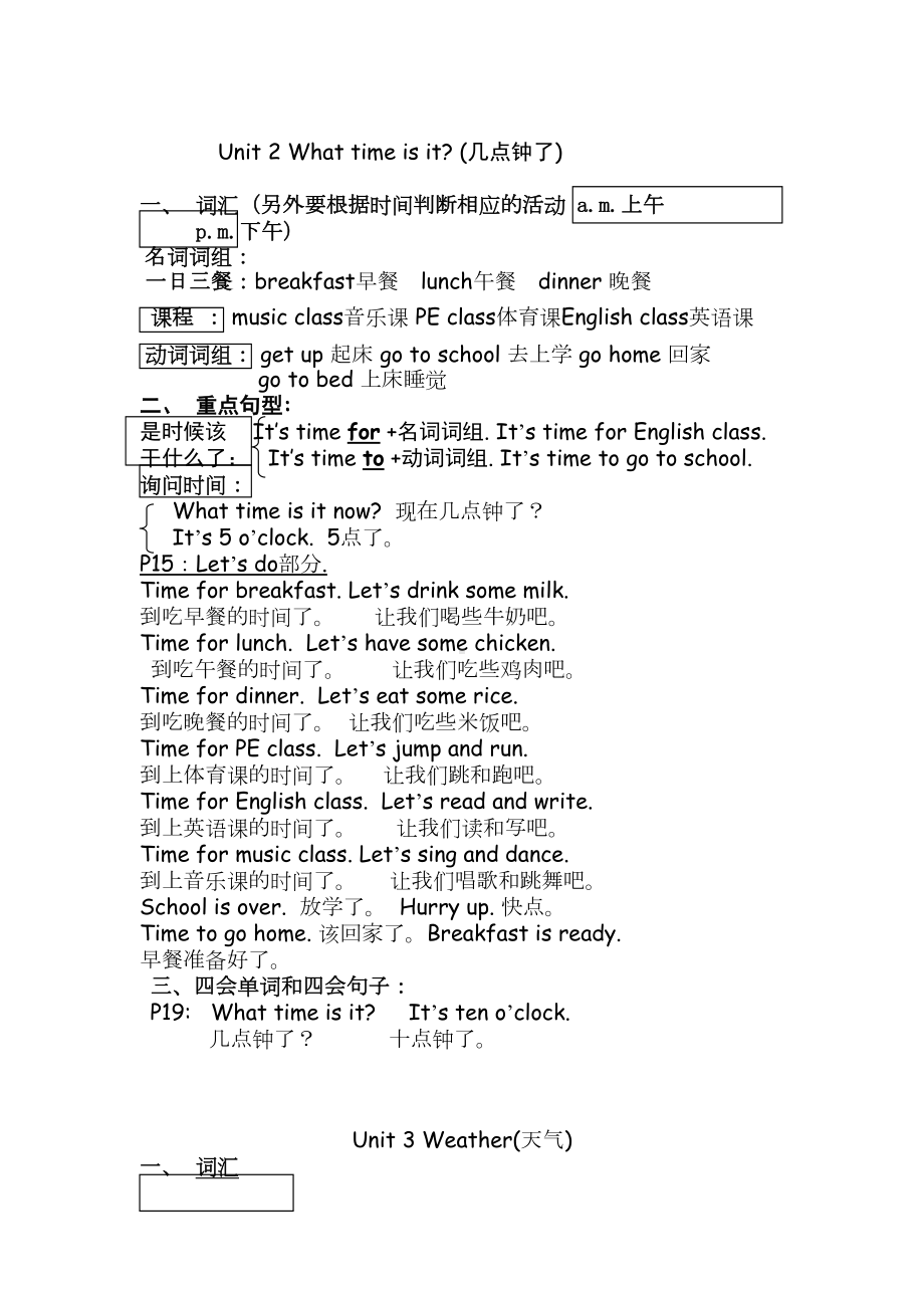 新版PEP小学英语四年级下册复习知识归纳学习资料(DOC 7页).doc_第2页