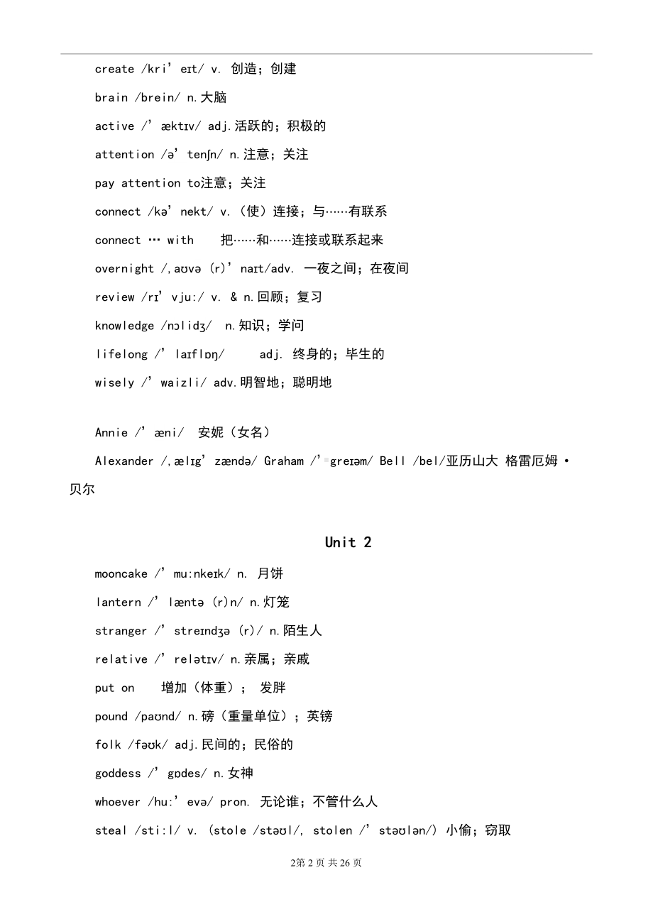 新目标人教版九年级英语全册单词表(完整版)(含音标)(DOC 26页).doc_第2页