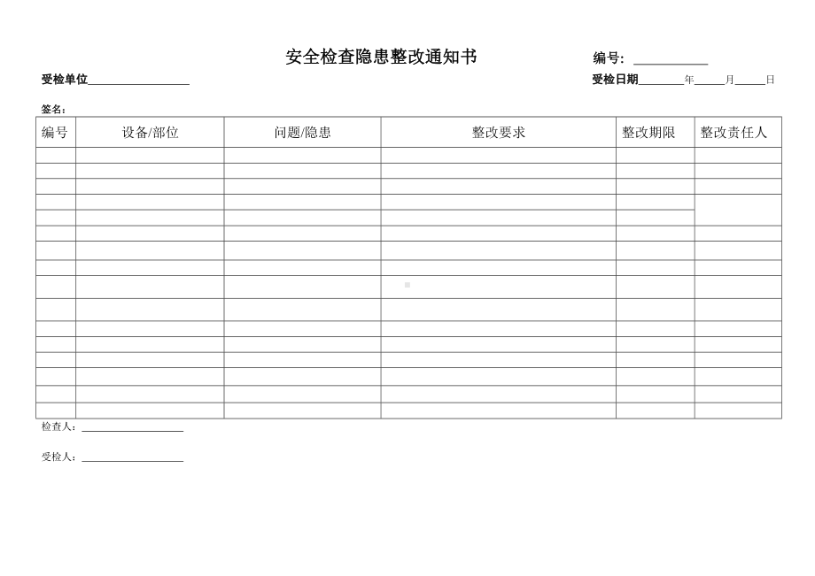 安全检查隐患整改通知台账参考模板范本.doc_第1页