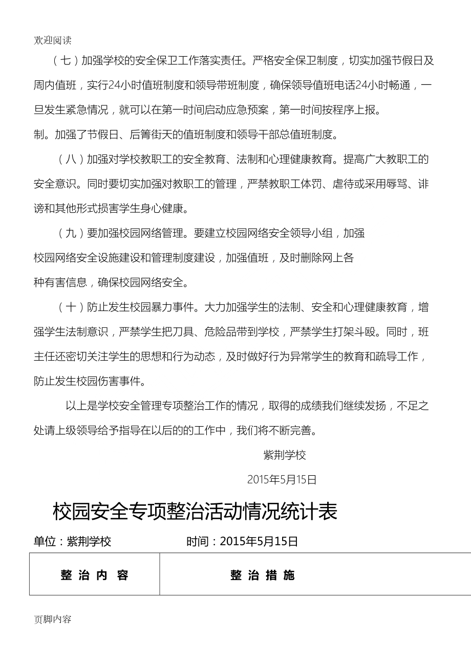 校园安全专项整治工作活动总结归纳(DOC 4页).doc_第3页