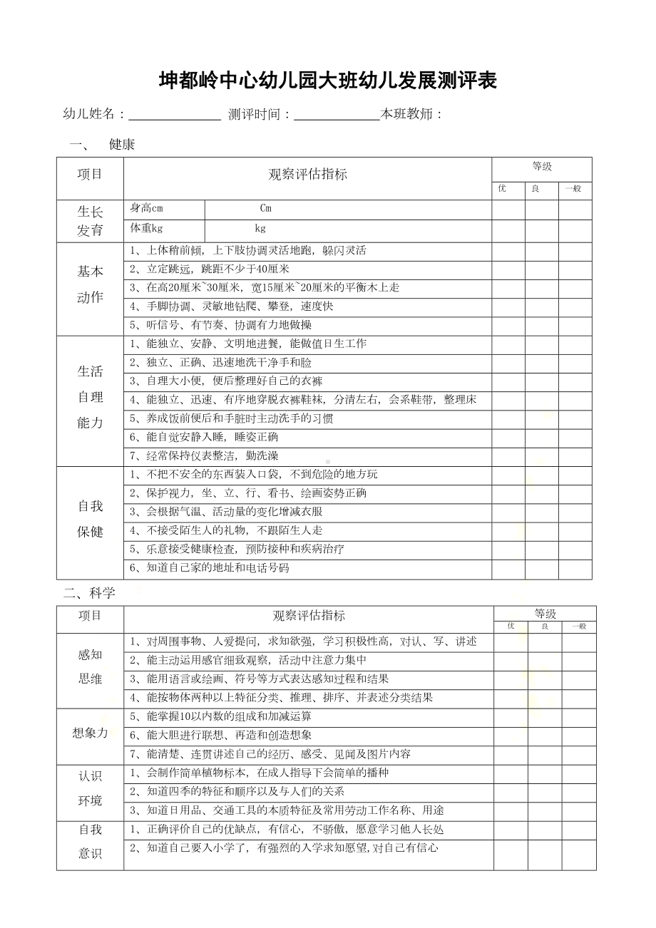 幼儿园幼儿发展评价表(DOC 7页).doc_第2页