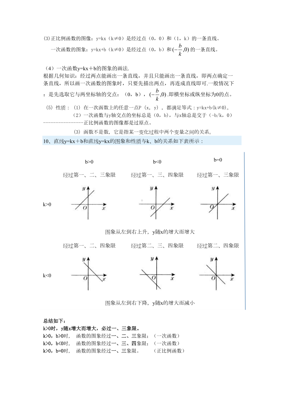 新人教版八年级下册数学一次函数知识点总结(DOC 4页).doc_第3页