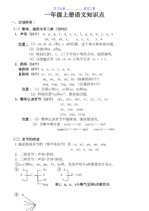 新部编版一年级上册语文复习知识点总结(DOC 5页).docx