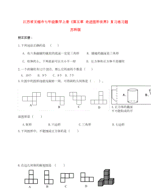 江苏省无锡市七年级数学上册《第五章-走进图形世界》复习练习题(无答案)-苏科版(DOC 5页).doc