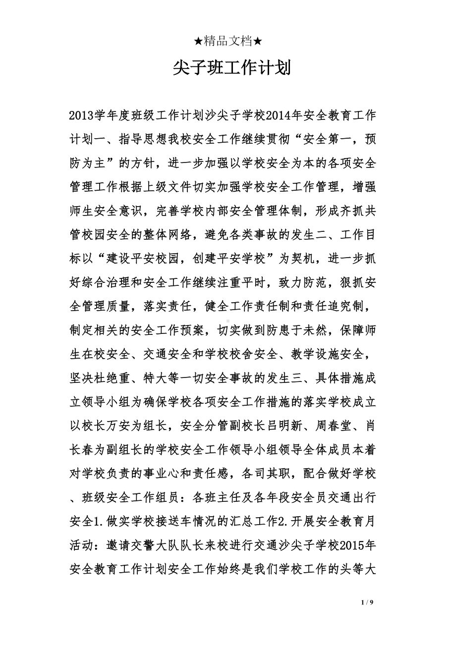 尖子班工作计划(DOC 9页).doc_第1页