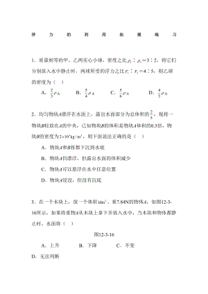 浮力拓展练习题(DOC 9页).doc