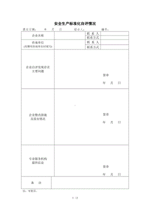 安全生产标准化自评情况参考模板范本.doc